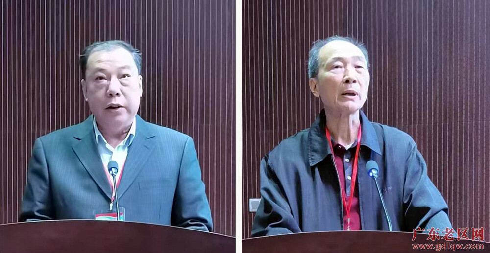 11-2潮州市老促会会长吴启忠(左)、清远市老促会常务副会长张金玲(右)作大会发言.jpg